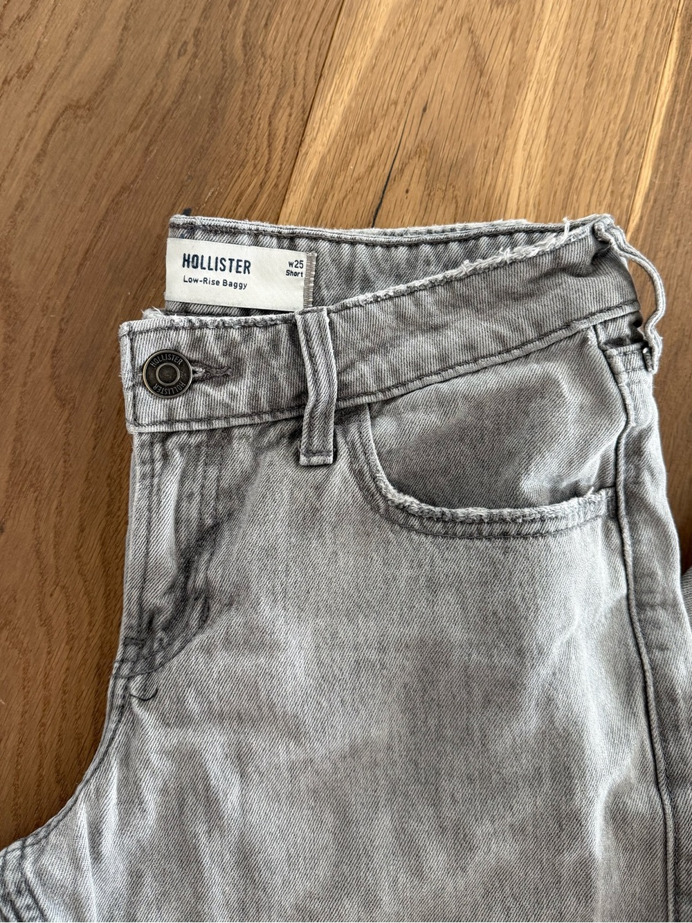 Hollister Light Grey Wide-Leg Jeans - Picture 4 of 6